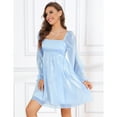 thumbnail image 4 of Women's Long Sleeve Casual Solid Dresses Babydoll Mesh Midi Dress, 4 of 5