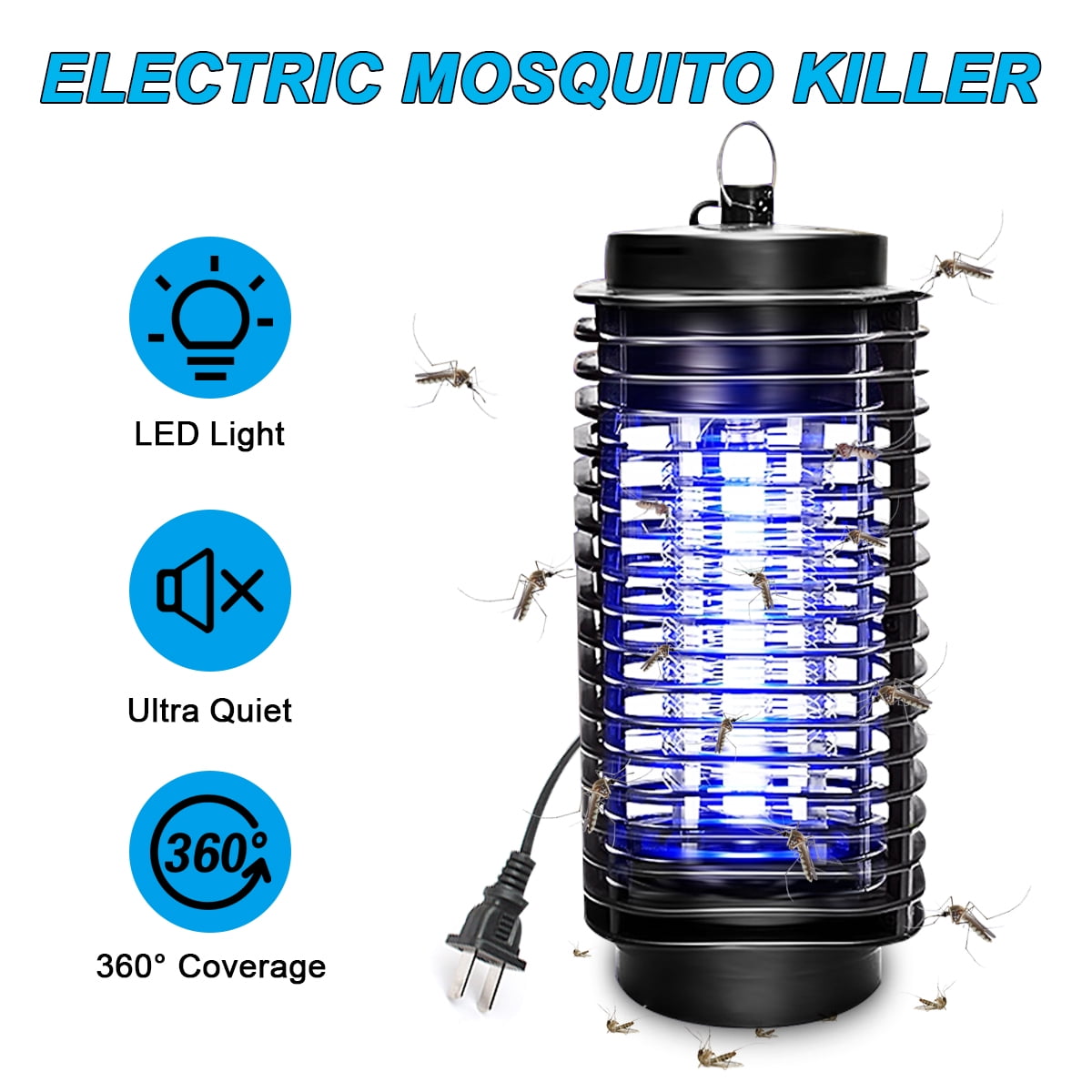 Best Indoor LED Electric Mosquito Fly Bug Insect Trap Zapper Killer Night Lamp 