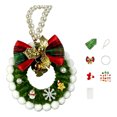 thumbnail image 2 of DIY Christmas Wreath Pendant Craft Kit, Handmade Mini Yarn Wreath Ornament Supplies with Bow, Bells and Pom-poms, Christmas Tree Hanging Decor Making Set, 2 of 9