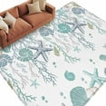 thumbnail image 3 of Turquoise Coastal 8x10 Area Rugs, Summer Beach Coral Shell Starfish Ocean Non-Skid Rubber Backing Large Rectangle Rugs - Living Room Bedroom Home Office, Indoor Floor Mat Carpets Washable Rug, 3 of 9