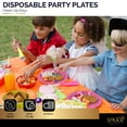 thumbnail image 4 of Disposable Plastic Plates Bright Pink, 10.4 Inches Plastic Dinner Plates, Strong and Sturdy Disposable Plates for Party, Dinner, Holiday, Picnic, or Travel Party Plates, Pack of 50 - By Amcrate, 4 of 6