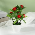 thumbnail image 6 of Iumwxz Artificial Potted Plant with 7 Pachycarpus Fortunei Large Fruit Bonsai for Indoor Tabletop Decoration Fake Plants No Maintenance Required, 6 of 6