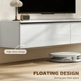 thumbnail image 4 of HOMCOM Meuble Télé Mural avec Rangement, Console Multimédia Flottante, Blanc, 4 of 10