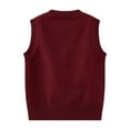 thumbnail image 5 of Atogsazn Toddler Boys V Neck Knitted Tank Top Casual Sleeveless Winter Sweater Pullover Warm Vest Clothing 02-Wine 9-10 Years Fashion, 5 of 7