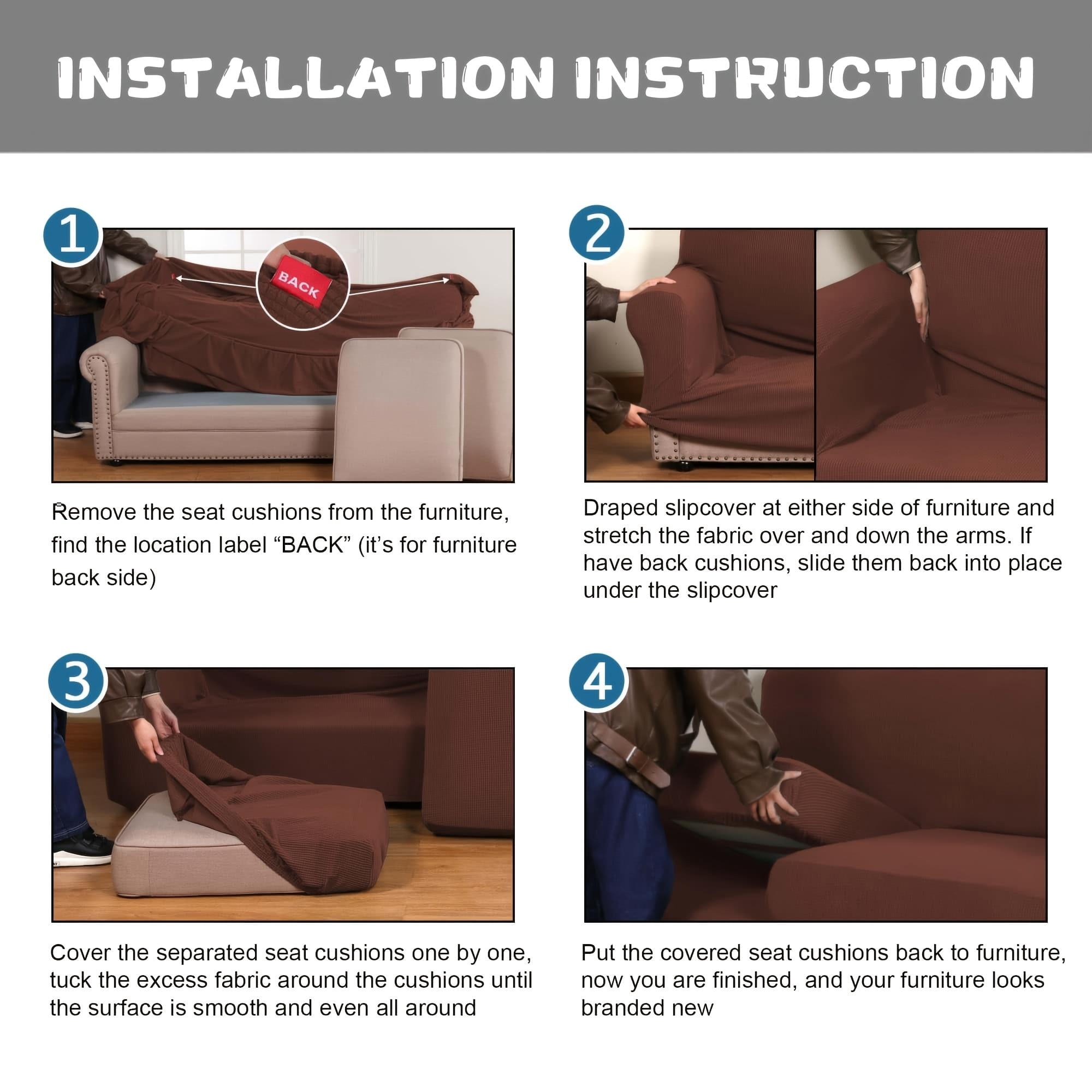 Stretch Sofa Slipcover Sets (2/3/4-Piece), 1/2/3-Seat Jacquard Couch Covers for Living Rooms and Offices Home Decor Modular Sofa Set