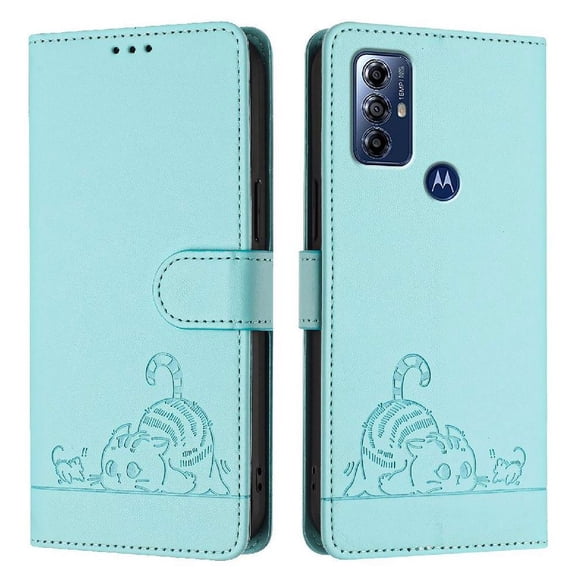 Flip case for GANGXUN Motorola MOTO G Pure Wallet Case with Kickstand, Card Slots, RFID Block, Cat Design