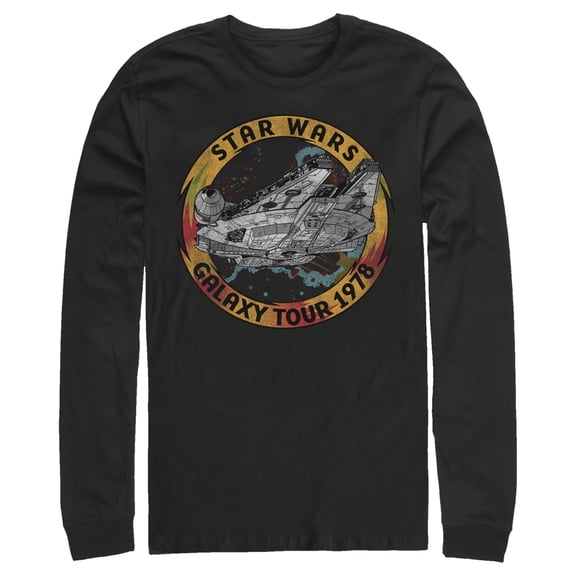 Men's Star Wars: The Rise of Skywalker Vintage Galaxy Tour Long Sleeve Shirt Black Small