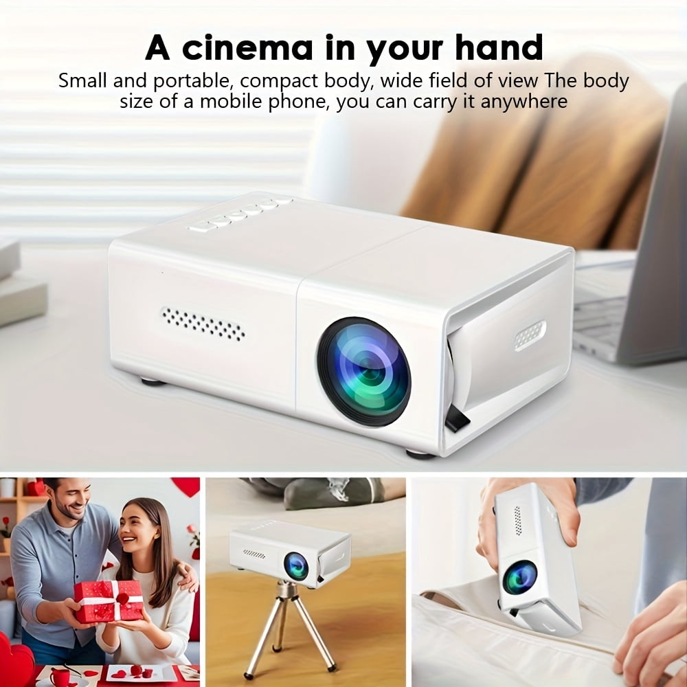 Portable Mini Projector, USB-powered, Native Resolution 320X240 1080P Full HD HomeTheater Projector, Compatible with Smartphones/tablets/laptops, Ideal for Movies, Gaming, Plug-and-play Mini Cinema.