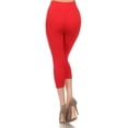 thumbnail image 4 of COUVER Women Seamless Stretch Capri Leggings, Red, One Size, 4 of 7