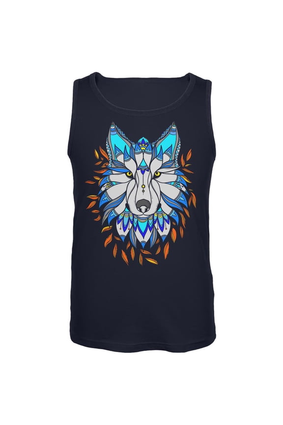 Totem Wolf is my Spirit Animal Mens Tank Top Navy SM