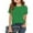 Z36Green, variant on Girls' Short Sleeve Shirts Kids Ribbed Knit Crew Neck Tees Summer Basic Casual Tops Years Army Green 140