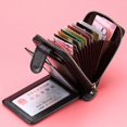 thumbnail image 4 of Tarjetero de moda con bloqueo para tarjetas de crédito, organizador de estuches, monedero, billetera, RFID, marrón, 4 of 5