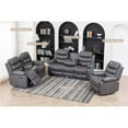 thumbnail image 2 of Pemberley Row PU Leather Gray Reclining Sofa Set Rectangular Multi-Functional, 2 of 7