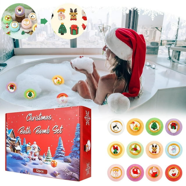 Salud y Belleza, Cuidado Personal, Bolas de Baño, Bola de Baño, El Kit de Baño Navideño Contiene Juguetes y 12 Aceites de Baño, Bola de Baño