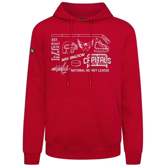 Men's Levelwear  Red Washington Capitals Podium Campaign Pullover Hoodie