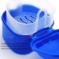 thumbnail image 5 of Caja de baño para dentaduras postizas, contenedor de almacenamiento con cesta de filtro para limpieza de viajes (azul), 1 unidad, 5 of 5
