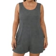 thumbnail image 3 of Feancey Plus Size Romper Shorts for Women Sleeveless Loose Short Jumpsuits Business Casual Summer Rompers with Pockets Gray XL, 3 of 7