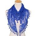thumbnail image 3 of Solid Polyester Women Church Prayer Headband Triangle Veil Scarf Jacquard Rose Shawl Turban 18, 3 of 7