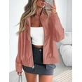 thumbnail image 4 of PRETTYGARDEN Women's Faux Leather Jackets Fall Long Sleeve Bomber Jacket Zip Up Motorcycle Coats Winter Clothes, 4 of 6