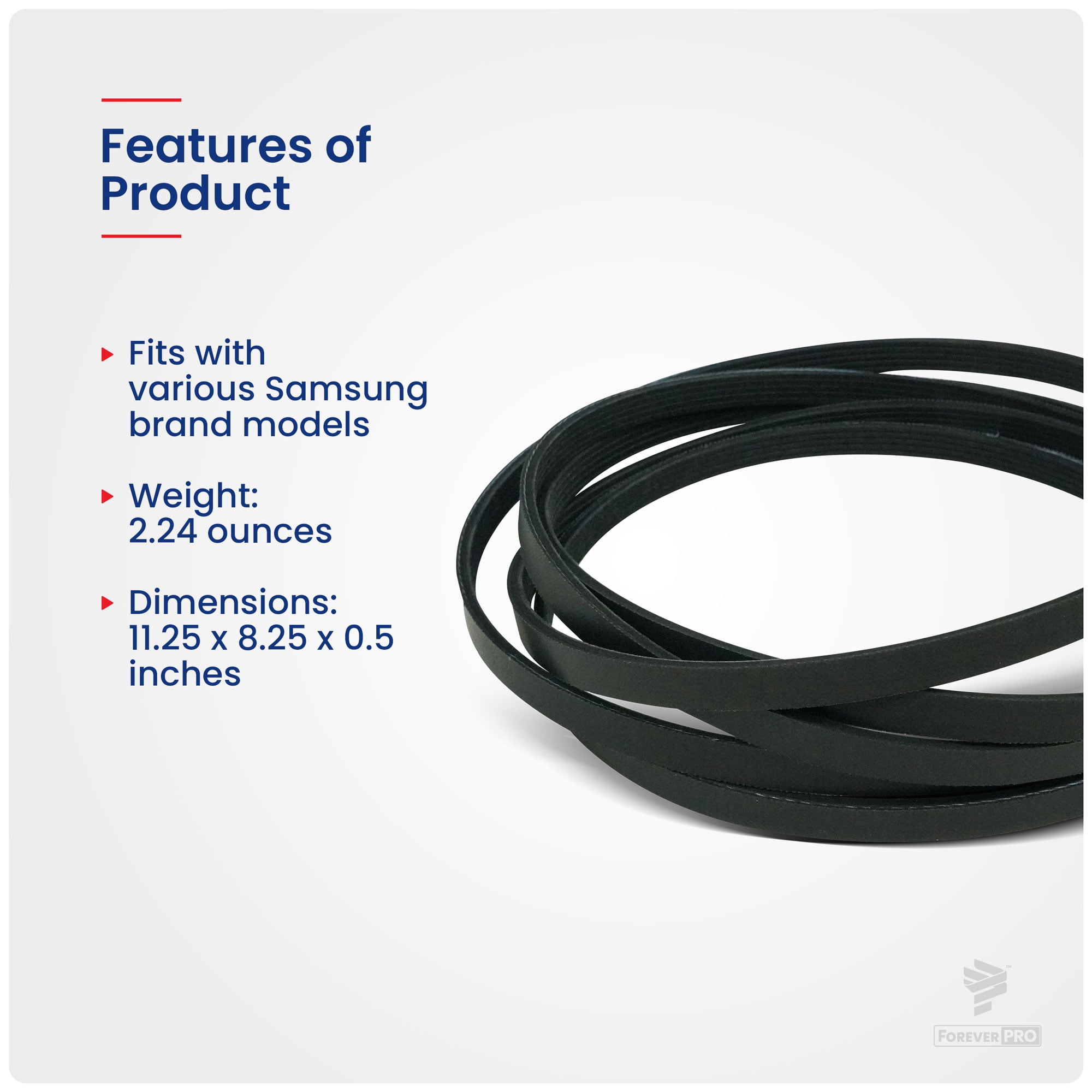 ForeverPRO 6602-001655 Dryer Drum Belt for Samsung Appliance 6602-001655