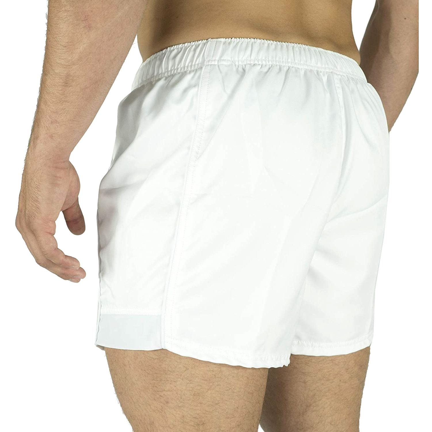 Rhino Men's Auckland Rugby Shorts – Performance Shorts With Lycra (White)
