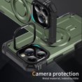 thumbnail image 3 of for iPhone 16 Pro Max Armor Case with Kickstand, Luxury Military-Grade Drop Protection Heavy Duty Magnetic Phone Case, Compatible with MagSafe Accessories, for iPhone 16 Pro Max - Armygreen, 3 of 7