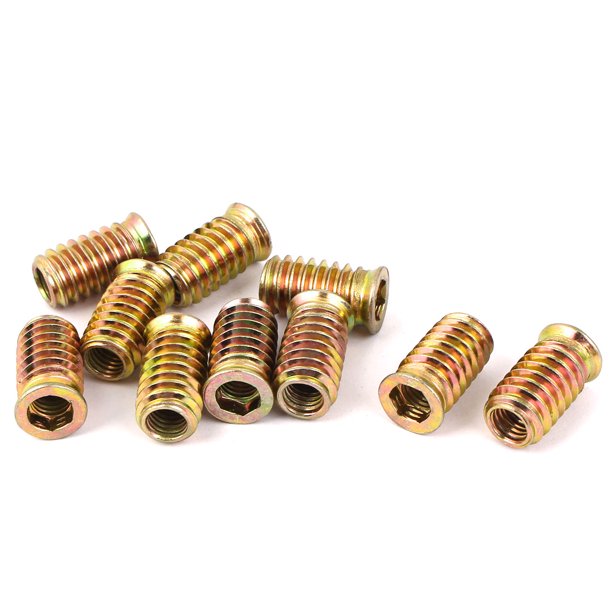 Uxcell M8x25mm Wood Insert Interface Screws Hex Socket Inserts ENuts