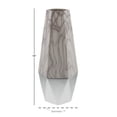thumbnail image 4 of DecMode 18" Faux Marble Gray Ceramic Vase with Silver Base, 4 of 8