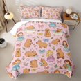thumbnail image 2 of Erosebridal Girls Cute Capybara Twin Quilt Set, Bow Princess Fairy Twin Coverlet Set, 2 Pieces, 2 of 7