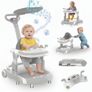 YUCHANG 4 in 1 Baby Walker with Wheels,Push Walker With Music Activity,Foldable and Height Adjustable