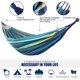 thumbnail image 2 of Hamaca de exterior de algodón multipersona 260 x 150 cm, capacidad de carga hasta 201 kg portátil con bolsa de transporte para patio jardín JFHHH pequeña, 2 of 4