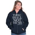 thumbnail image 5 of Funny Thou Shall Not Try Me Joke Zip Up Hoodie Men's Women's Brisco Brands S, 5 of 6