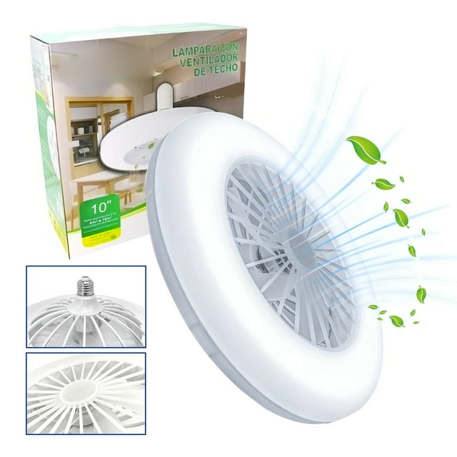 Ventilador De Techo Con Luz Led 22w 3 Modos 26 Cm 26 Cm Blanco