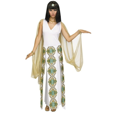 Fun World West Nile Cleopatra 3pc Women Costume, Small/Medium 2-8, White