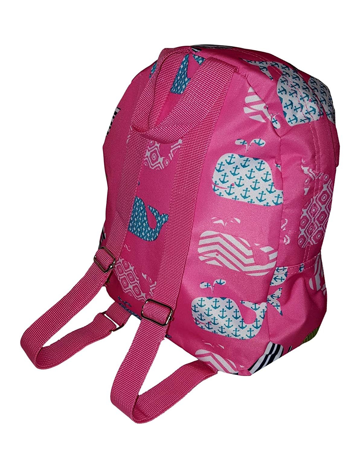 11-inch Mini Backpack Purse, Zipper Front Pockets Teen Child Pink Whale print - image 3 of 3