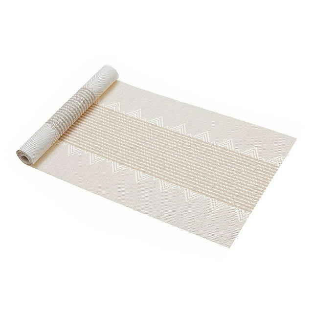 IH Casa Decor Vinyl Table Runner 72" Diamond Band White - Ensemble De 2