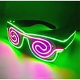 thumbnail image 2 of LINLIN LED Light Up Glasses, Neon Glasses LED Spiral Light Glasses Adjustable Flash Glasses with Wired Control Battery Case for Halloween Christmas Party, 2 of 6
