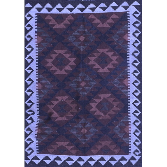 Ahgly Company Indoor Rectangle Oriental Blue Traditional Area Rugs, 5' x 7'