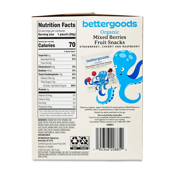 Bettergoods Organic Mixed Berry Snacks for Office Breakroom