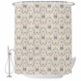 thumbnail image 2 of Beige Grey Baroque Waterproof Fabric Shower Curtain,Abstract Art Floral Pattern Waterproof Fabric Shower Curtain for Bathroom Curtains Bathtubs Hotel Shower Curtains with 12 Hooks Stall 48x72in, 2 of 8