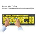 thumbnail image 2 of Romacci Wired USB Large Print Computer Keyboard for Low Vision Users High Contrast 104 Keys Letters for Old Men, 2 of 7