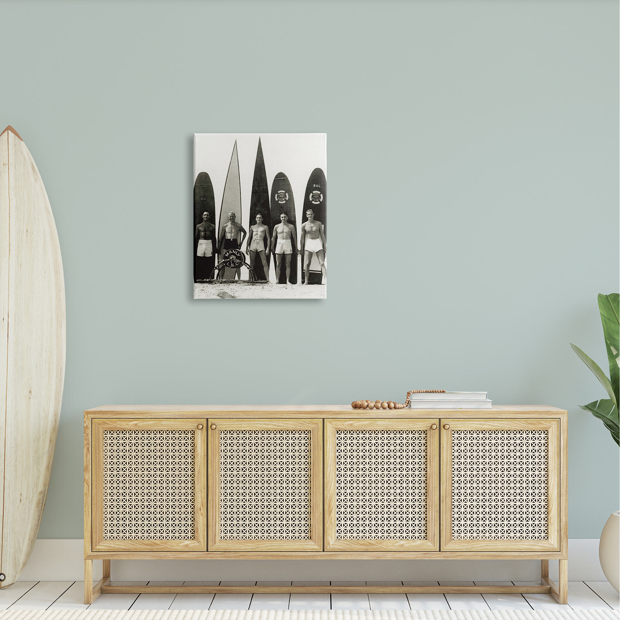 Stupell Industries Vintage Photography Men Surfer Surfboards Beach Sport Photograph Gallery Wrapped Canvas Print Wall Art, Design by Graffitee Studios
