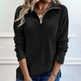 thumbnail image 2 of Bovemsi Sweaters for Women Cozy Women's Solid Color Simple Zipper Pullover Long Sleeved Knitted Sweater Casual Fall Sweaters, 2 of 4