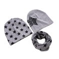 thumbnail image 1 of 3Pcs Star Print Beanie Caps Scarf Set Autumn Winter Crochet Baby Infant Hat, 1 of 10