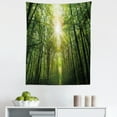 thumbnail image 1 of Forest Tapestry, Summer Trees Upward View with Sunrays Leaking from Branches Nature Image, Fabric Wall Hanging Decor for Bedroom Living Room Dorm, 5 Sizes, Fern Green Yellow, by Ambesonne, 1 of 1