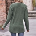 thumbnail image 6 of Black and Friday Deals 2023 Cotonie Women's V-Neck Solid Color Long Sleeve Tops Button T-shirt Casual Summer Autumn Blouse Basic Tops,Army Green,L, 6 of 6