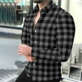 thumbnail image 2 of Mens Sweatshirt 2025 Button Down Shirt Men Long Sleeve Plaid Red Black and White Checkered Clothes Fall Fitted Flannel Shirt Party Blouse, 2 of 8