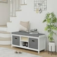 thumbnail image 2 of HOMCOM Banc à Chaussures avec Coussin, Tiroirs en Tissu pour Entrée, Blanc, 2 of 10