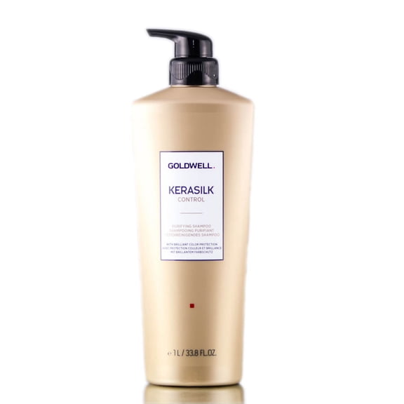 33.8 oz , Goldwell Kerasilk Control Purifying Shampoo, hair scalp beauty - Pack of 1 w/ Sleek 3-in-1 Comb/Brush