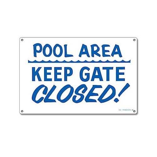 Poolmaster "Keep Gate Closed" Sign for Residential or Commercial Swimming Pools and Spas
